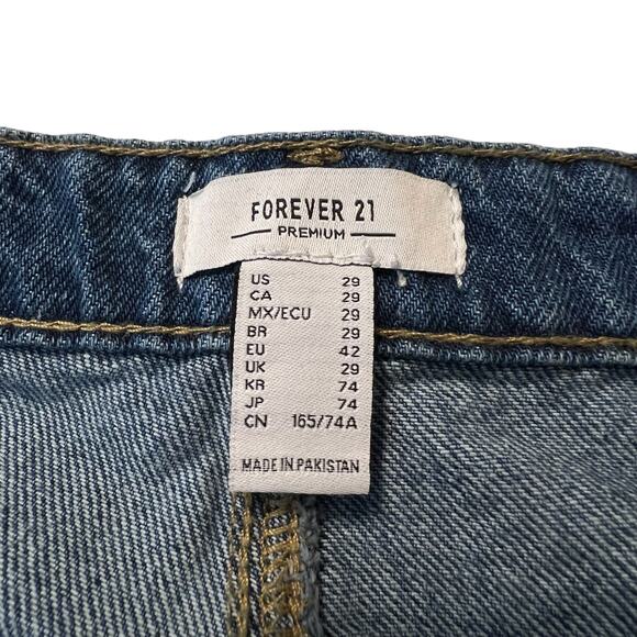 Forever 21 Cargo Jeans 29 Relaxed Fit Wide Leg Utility Pockets Denim NWT - Picture 3 of 10